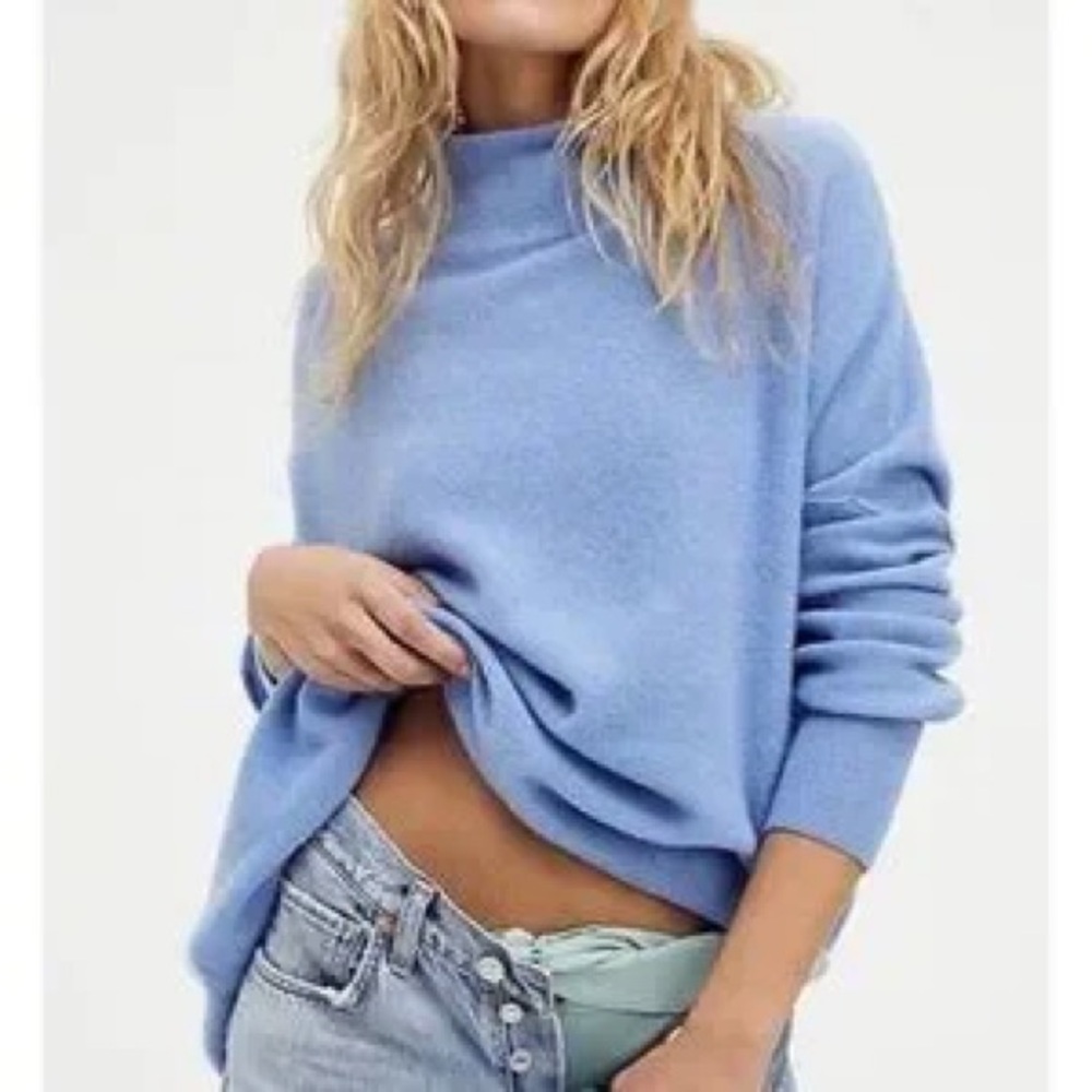 Free People Funnel Neck Ottoman Mock Neck Sweater Tunic